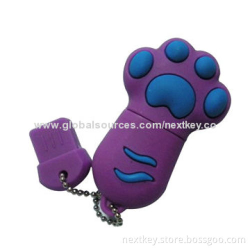 Silicone footprint USB flash drives, bulk cheap, hot plug-and-play function, 512MB to 32GB storage